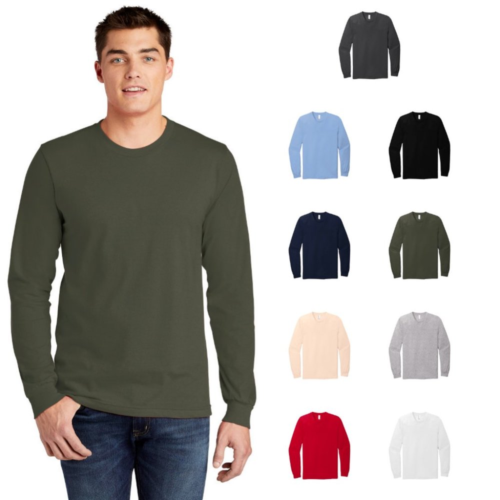 American Apparel 2007W Mens Long Sleeve Tees 6PK